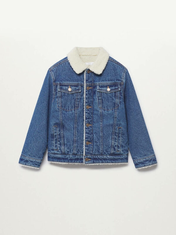 Fleece Trim Denim Jacket